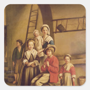 Adesivo Quadrado Interior de um celeiro