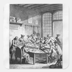 Adesivo Quadrado Interior do "Small Postar Office" em Paris