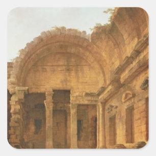 Adesivo Quadrado Interior do templo de Diana em Nimes, 1787