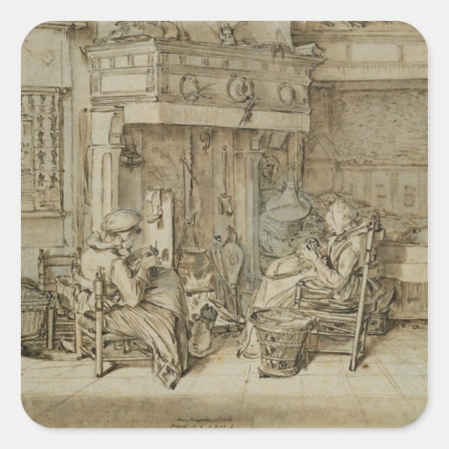 Adesivo Quadrado Interior holandês, 1617 (Frente)