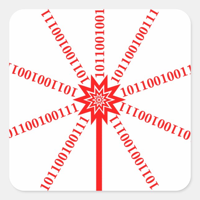 Adesivo Quadrado Intermitência de dados de fibra óptica (Frente)