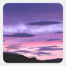 Adesivo Quadrado Invasão Alienígena Pôr do Sol Ficção Científica OV