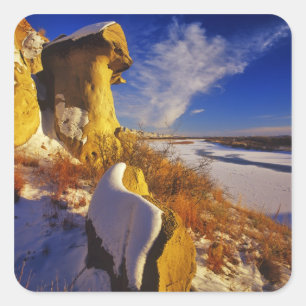 Adesivo Quadrado Inverno ao longo do rio Missouri perto