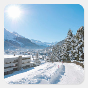 Adesivo Quadrado Inverno em St. Moritz