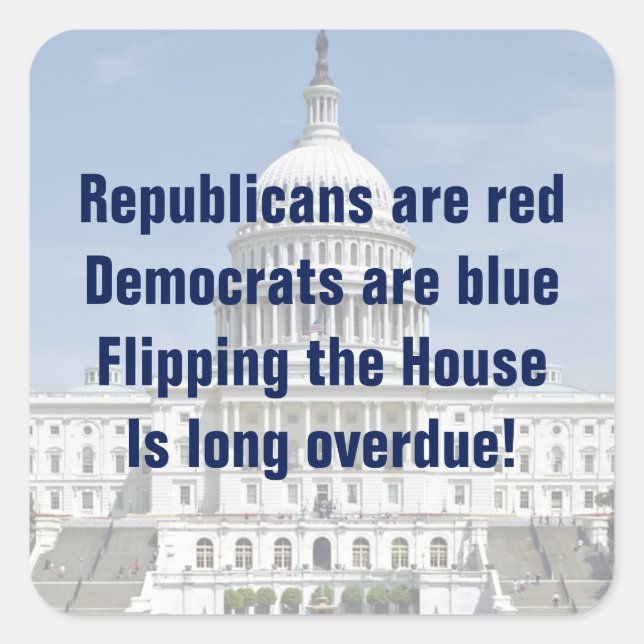 Adesivo Quadrado Invertendo a Câmara dos Representantes (Frente)