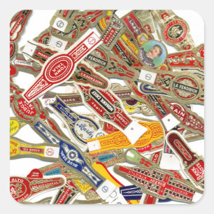 Adesivo Quadrado Invólucros de Anel de Cigarro