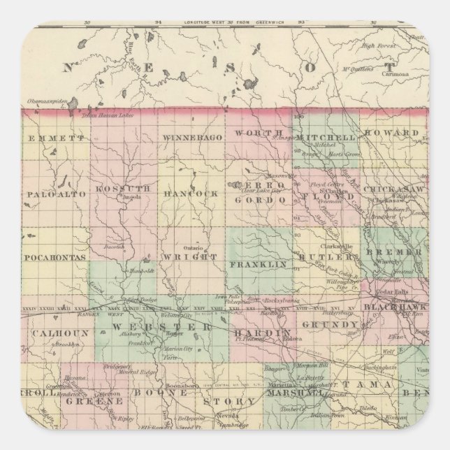 Adesivo Quadrado Iowa 2 (Frente)