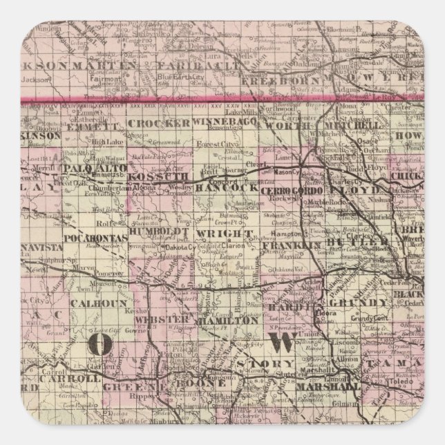 Adesivo Quadrado Iowa 4 (Frente)