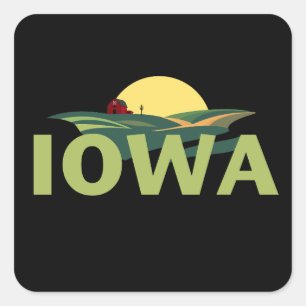 Adesivo Quadrado Iowa United States of America