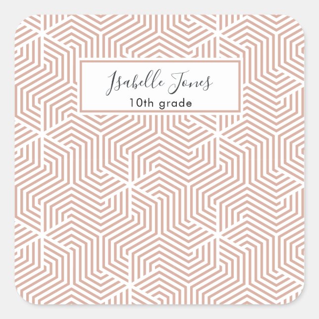 Adesivo Quadrado iPad da escola personalizada por script geométrico (Frente)