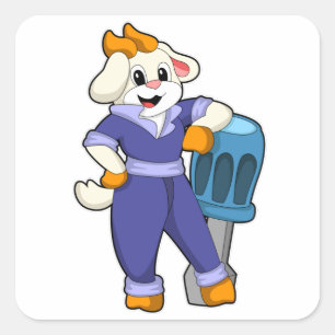 Adesivo Quadrado Ir como mecânico com chave de fenda