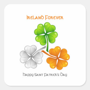 Adesivo Quadrado Ireland Forever Lucky Shamrock