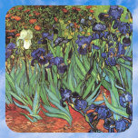 Adesivo Quadrado Írises de Vincent van Gogh, Arte do Jardim de Vint<br><div class="desc">Irrises (1889), de Vincent van Gogh, é uma pintura floral de paisagens de apos impressionismo de arte, que inclui um jardim com íris roxos barbudos que crescem com papoilas laranja. Uma flor branca de íris solteiro está florescendo na borda. Sobre o artista: Vincent Willem van Gogh (1853-1890) foi um dos...</div>