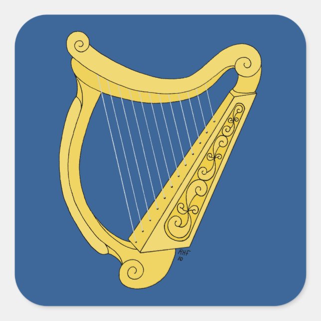 Adesivo Quadrado Irish Harp (Frente)
