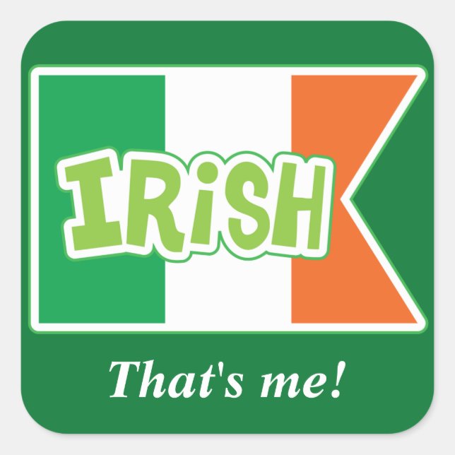 Adesivo Quadrado Irish Me Flag Sticker (Frente)