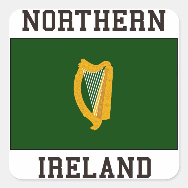 Adesivo Quadrado Irlanda do norte (Frente)