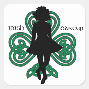 Adesivo Quadrado Irlandês Dancer Hardshoe/Forest Green Heart Shamro