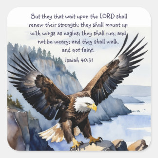 Adesivo Quadrado Isaiah 40:31 Eles esperam pelo Senhor