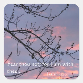 Adesivo Quadrado Isaiah 41:10 Bíblia Verse