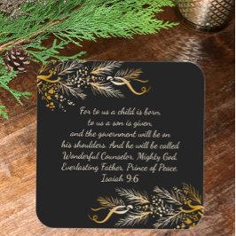 Adesivo Quadrado Isaiah 9:6 Para Nós Uma Criança É Nascer Bíblia Na