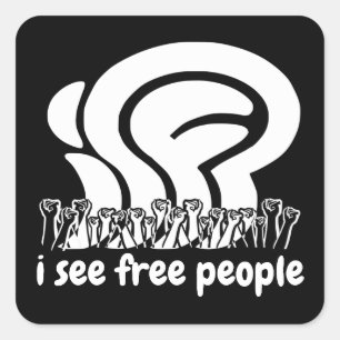 Adesivo Quadrado isfp branco Eu vejo os punhos libertados da liberd