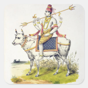 Adesivo Quadrado Ishana ou Shiva, gravado por C. de Motte (1785-183