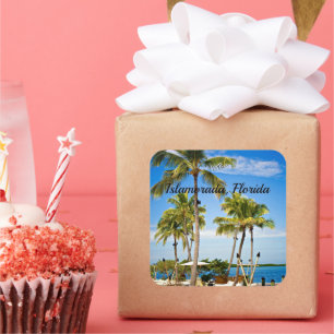 Adesivo Quadrado Islamorada, Flórida Palm Trees