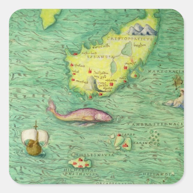 Adesivo Quadrado Islândia (Frente)