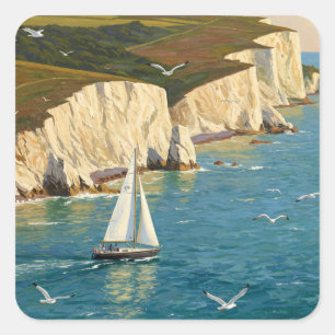 Adesivo Quadrado Isle of Wight England Viagem