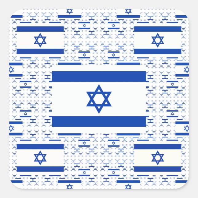 Adesivo Quadrado Israel Flag - Star of David - em camadas (Frente)