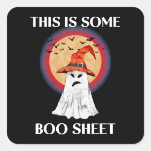 Adesivo Quadrado Isso É Alguma Folha de Boo Halloween Fantasma Dive