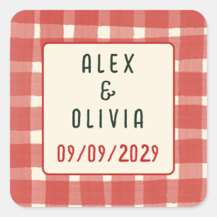 Adesivo Quadrado Isso é Amore Plaid Italiano Casamento PERSONALIZAD