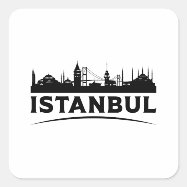 Adesivo Quadrado Istambul Turquia Cidade Cidade da Turquia - Skylin (Frente)