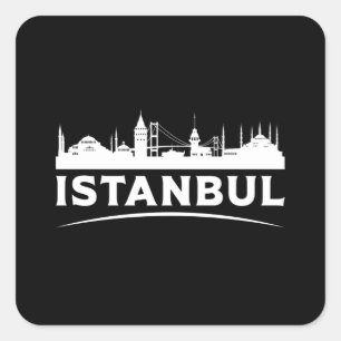 Adesivo Quadrado Istambul Turquia Cidade Cidade Paiscape Skyline En