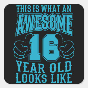 ADESIVO QUADRADO ISTO É O QUE UM PRIMEIRO 16 ANOS DE IDADE 16 ANOS