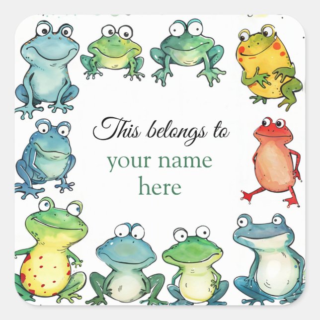 Adesivo Quadrado Isto pertence a (Frente)