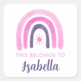 Adesivo Quadrado Isto Pertence Ao Arco-Íris