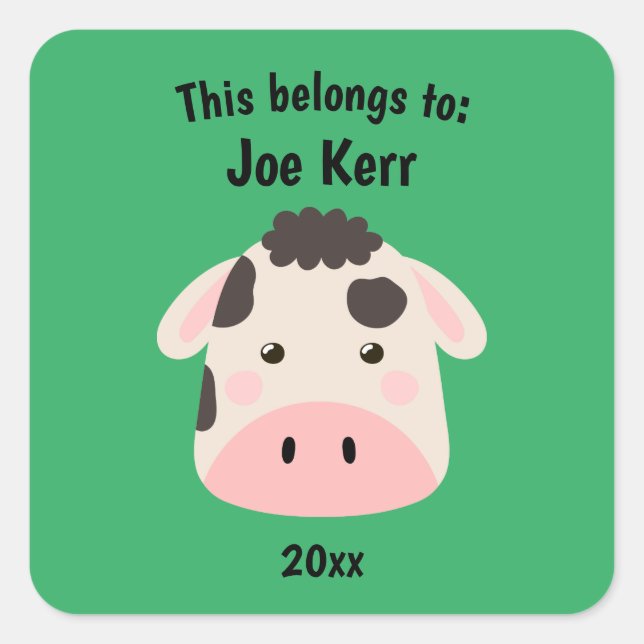 Adesivo Quadrado Isto pertence ao Verde da Boca-Coluna (Frente)