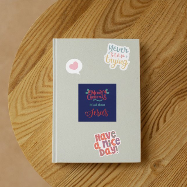 Adesivo Quadrado It’s All About Jesus – Christmas Sticker #14 (Criador carregado)