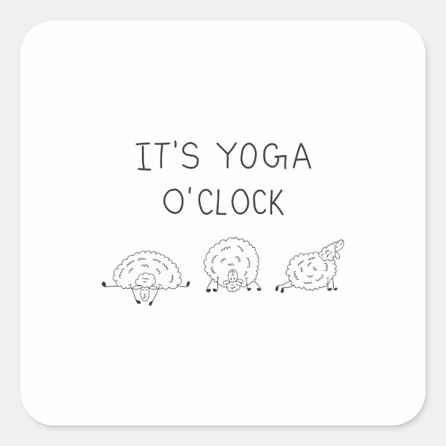 Adesivo Quadrado It’s Yoga O’Clock Sheep (Frente)