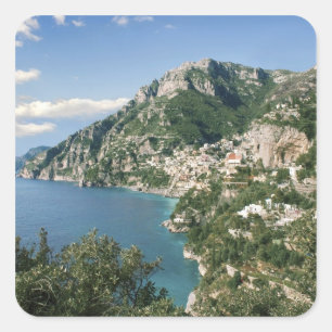 Adesivo Quadrado Itália, Campânia, Península Sorrentina, Positano,