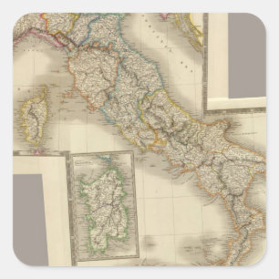Adesivo Quadrado Italia composta