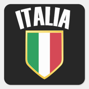 Adesivo Quadrado Italia Crest Itália Flag Soccer Fan