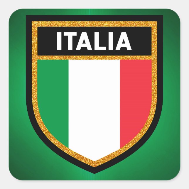 Adesivo Quadrado Italia Flag (Frente)