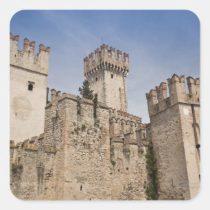Adesivo Quadrado Itália, Província de Brescia, Sirmione. Castello