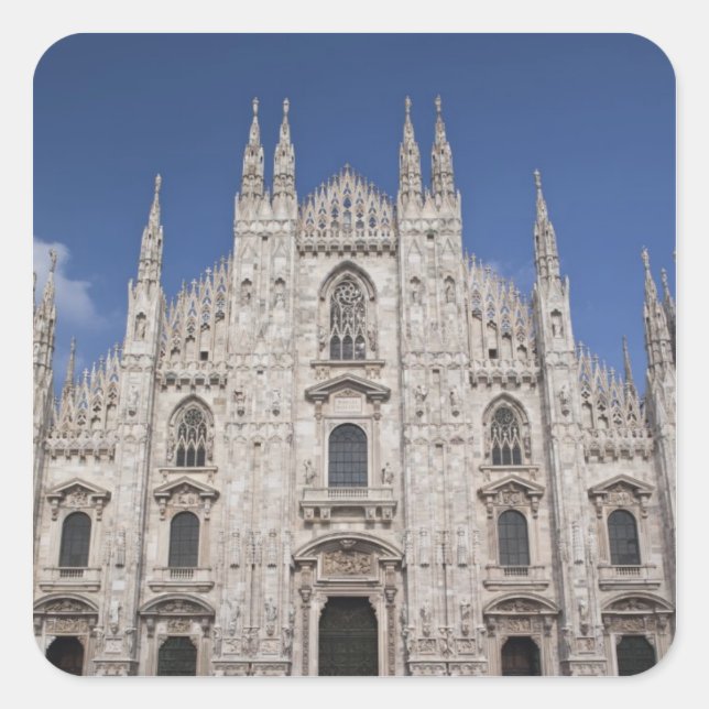 Adesivo Quadrado Itália, Província de Milão, Milão. Catedral de Mil (Frente)