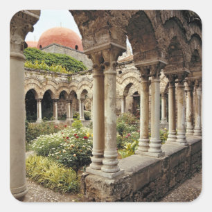 Adesivo Quadrado Itália, Sicília, Palermo. Os claustros sobrevivem