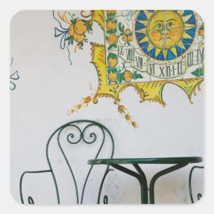 Adesivo Quadrado ITÁLIA, Sicília, TAORMINA: Bam, Detalhe do Bar Caf