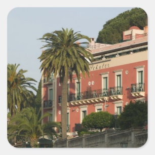 Adesivo Quadrado ITÁLIA, Sicília, TAORMINA: Hotel Schuler