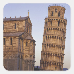 Adesivo Quadrado Itália, Toscana, Pisa Torre inclinada de Pisa e